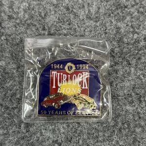 Lions Club Vtg 1944/1994 Turlock CA, Lions 50 Yrs Of Service Car Pinback Pin